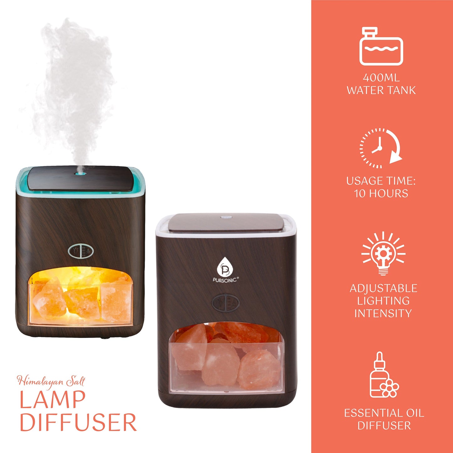 Himalayan Salt Lamp Diffuser - 3-in-1 Wellness Device-1